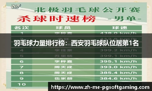 羽毛球力量排行榜：西安羽毛球队位居第1名